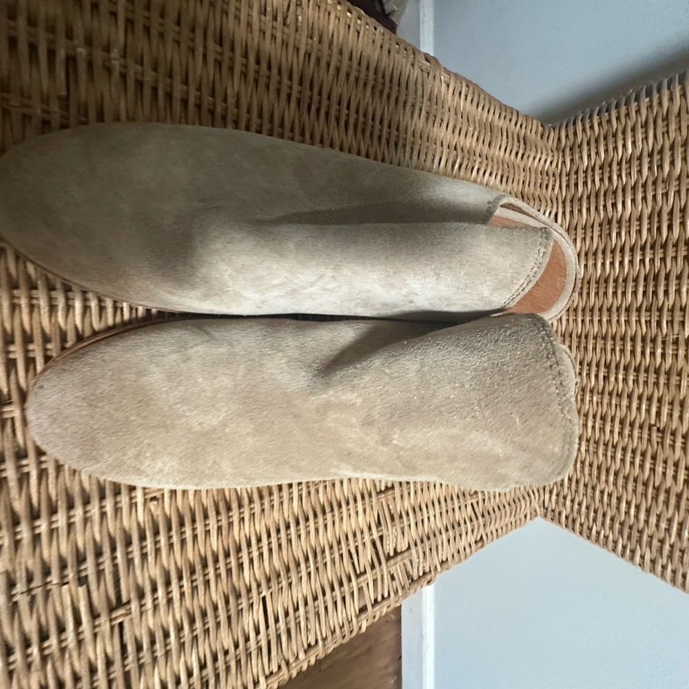 Frye Light Tan Suede Ankle Booties